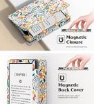 MoKo Case for 7"/6.8" Kindle Paperwhite(12th/11th Generation-2024/2021) and Kindle Colorsoft Signature Edition, Slim PU Shell Cover Case with Auto-Wake/Sleep for Kindle Paperwhite 2024, Flowers