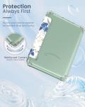 MoKo Case for All-new 7" Kindle Paperwhite 12th Gen 2024&Kindle Colorsoft Signature Edition 2024,Ultra Clear Soft Flexible Transparent TPU Back Cover Light Shell with Auto Wake/Sleep,White Blue Floral