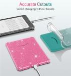 MoKo Case for All-New 7" Kindle Paperwhite (12th Generation-2024) and Kindle Colorsoft Signature Edition 2024 Ultra Thin Clear Flexible Transparent TPU Skin Bumper Back Cover Shell, Clear Glitter