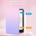 Fintie Case for 7" All-New Kindle Paperwhite (12th Generation, 2024) and Kindle Colorsoft, Ultra Clear Soft Light Transparent TPU Back Cover Auto Wake/Sleep, Fantasy Ombre