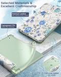 MoKo Case for 6.8" Paperwhite 11th Gen 2021& Paperwhite Signature Edition, Ultra Clear Soft Flexible Transparent TPU Back Cover Light Shell with Auto Wake/Sleep, Not fit Kobo & BOOX, White Blue Floral