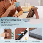 CoBak Lightweight Stand Case for 7" Kindle Paperwhite 12th Gen 2024 and Kindle Colorsoft with Right Hand Strap - Compatible with iPhone MagSafe, for Samsung/Belkin/Anker Wireless Charging Pads