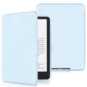 New Kindle Paperwhite 2024 Case 7" (12th Gen) & Kindle Colorsoft Signature Edition Case, Sanyetral Slim PU Leather Cover with Soft TPU Back and Auto Sleep/Wake, Not for Remarkable Kobo -Light Blue