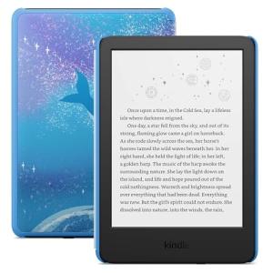 Amazon Kindle Kids 16GB (newest model) - If it breaks, we will replace it, includes ad-free books and cover, with glare-free display, faster page turns - Space Whale