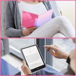 Fintie Case for 7" All-New Kindle Paperwhite (12th Generation, 2024) and Kindle Colorsoft, Ultra Clear Soft Light Transparent TPU Back Cover Auto Wake/Sleep, Fantasy Ombre