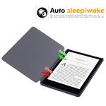 BOZHUORUI Slim Case for Kindle Paperwhite 11th Generation and Kindle Paperwhite Signature Edition eReader (6.8 inch, 2021 Release) - PU Leather Lightweight Cover with Auto Wake/Sleep (Navy Blue)