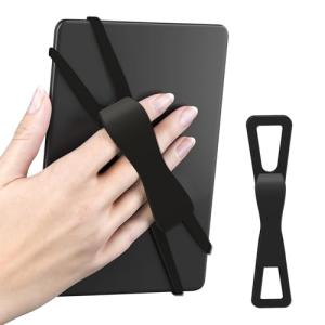 SEPTBEAM Ergonomic Silicone Hand Strap Holder for Kindle and Teblets - Handed Reading, Minimize Drops & Fatigue for Kindle Paperwhite/Kobo/Oasis/E-Book/Mini Teblets/Phone(Black)
