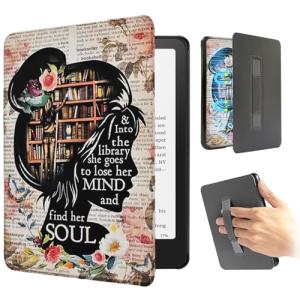 SCSVPN Double-Sided Magnetic Case for 7 inch Kindle Paperwhite 12th Gen & Kindle Colorsoft Signature Edition (2024 Release) | with Hand Strap | Auto Wake/Sleep | Premium PU Leather Hard Back Cover