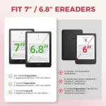 Pink Cherry Bow Case for 7"/6.8" eReaders,Compatible with Kindle Paperwhite 12th/11th Gen,MEEBOOK,Pocketbook,Colorsoft, Cute Stand Hand Strap Book Cover Sleeve Ebook Gifts Accessories 2024 2025