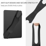 SEPTBEAM Ergonomic Silicone Hand Strap Holder for Kindle and Teblets - Handed Reading, Minimize Drops & Fatigue for Kindle Paperwhite/Kobo/Oasis/E-Book/Mini Teblets/Phone(Black)
