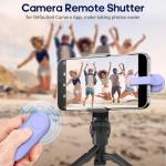 DATAFY [Case-Friendly] Page Turner for Kindle Paperwhite Oasis Kobo eReaders, Camera Camcorder Remote Controls, Page Turner Clicker for ipad Tablets Reading Novels with Wrist Strap Storage Bag Purple