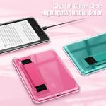 Fintie Case for 7" All-new Kindle Paperwhite (12th Generation, 2024) and Kindle Colorsoft, Ultra Slim Clear Soft Flexible Transparent TPU Back Shell Cover, Raspberry Hand Strap