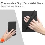 SEPTBEAM Ergonomic Silicone Hand Strap Holder for Kindle and Teblets - Handed Reading, Minimize Drops & Fatigue for Kindle Paperwhite/Kobo/Oasis/E-Book/Mini Teblets/Phone(Black)