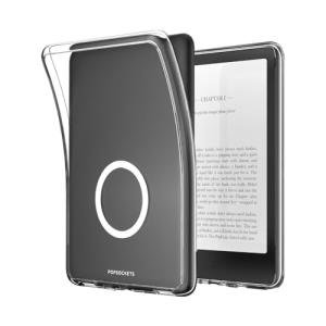 PopSockets Kindle Paperwhite Case (12th Gen, 7”, 2024/25), Signature Edition & Colorsoft – Slim Protective Cover with Built-in MagSafe-Compatible Ring for MagSafe PopGrip, E-Reader Accessory - Clear