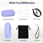 DATAFY [Case-Friendly] Page Turner for Kindle Paperwhite Oasis Kobo eReaders, Camera Camcorder Remote Controls, Page Turner Clicker for ipad Tablets Reading Novels with Wrist Strap Storage Bag Purple