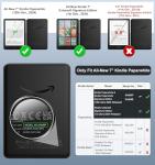 MoKo Magnetic Case for 7" Kindle Paperwhite 12th Gen 2024 & Kindle Colorsoft Signature Edition, Stand Cover Ultra Thin DIY Clear Case with Wireless Charging Fully Covered Shell, Black