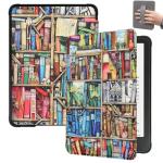 SCSVPN Case for 7'' Kindle Paperwhite (12th Generation, 2024) and Kindle Colorsoft Signature Edition, All-New Slim Lightweight PU Leather Protective Cover with Auto Sleep/Wake, Hand Strap - Bookshelf