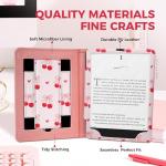 Pink Cherry Bow Case for 7"/6.8" eReaders,Compatible with Kindle Paperwhite 12th/11th Gen,MEEBOOK,Pocketbook,Colorsoft, Cute Stand Hand Strap Book Cover Sleeve Ebook Gifts Accessories 2024 2025