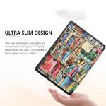 SCSVPN Case for 7'' Kindle Paperwhite (12th Generation, 2024) and Kindle Colorsoft Signature Edition, All-New Slim Lightweight PU Leather Protective Cover with Auto Sleep/Wake, Hand Strap - Bookshelf