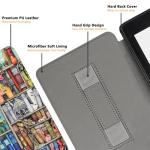 SCSVPN Case for 7'' Kindle Paperwhite (12th Generation, 2024) and Kindle Colorsoft Signature Edition, All-New Slim Lightweight PU Leather Protective Cover with Auto Sleep/Wake, Hand Strap - Bookshelf