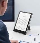 MoKo Magnetic Case for 7" Kindle Paperwhite 12th Gen 2024 & Kindle Colorsoft Signature Edition, Stand Cover Ultra Thin DIY Clear Case with Wireless Charging Fully Covered Shell, Black