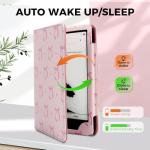 Pink Bow Case for 7"/ 6.8“ Kindle Paperwhite 12th/11th Generation,Hand Strap Stand Book Cover Sleeve for Kindle Colorsoft Signature Edtion,2025 Cute Coquette Ereader Ebook Gifts