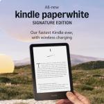 Amazon Kindle Paperwhite Bundle: Includes, Amazon Kindle Paperwhite Signature Edition 32GB | Black, Fabric Cover| Black & Wireless Charging Dock