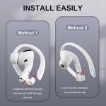 ICARERSPACE 2 Pairs AirPods Ear Hooks for AirPods Pro 2, Pro, 4, 3, 2 & 1 - Upgraded Anti Slip Sports Clip Hooks - White