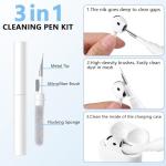 Lerobo for Airpods 4 Case Cover with Cleaner Kit, Cute Flower Engraved Silicone Protective Case Cover with Keychain Compatible with Apple Airpods 4 Case 2024 for Women and Girls, Pink