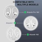 ICARERSPACE 2 Pairs AirPods Ear Hooks for AirPods Pro 2, Pro, 4, 3, 2 & 1 - Upgraded Anti Slip Sports Clip Hooks - White