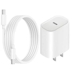 USB C Fast Charger for Airpods 4 Gen,AirPods Pro 2nd/3rd Gen,AirPods Max 2024,iPhone 15 16 17,iPad, iPad Pro - 6.6ft USB-C Cord, 20W PD Power Adapter