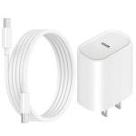 USB C Fast Charger for Airpods 4 Gen,AirPods Pro 2nd/3rd Gen,AirPods Max 2024,iPhone 15 16 17,iPad, iPad Pro - 6.6ft USB-C Cord, 20W PD Power Adapter