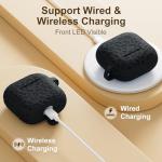 DGege Leopard Engraved for AirPods 4 Case Cover 2024,Soft Silicone Protective Case Compatible with Apple AirPods 4th Generation Case for Women,Cute AirPod 4 Case Accessories with Keychain (Black)