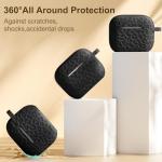 DGege Leopard Engraved for AirPods 4 Case Cover 2024,Soft Silicone Protective Case Compatible with Apple AirPods 4th Generation Case for Women,Cute AirPod 4 Case Accessories with Keychain (Black)
