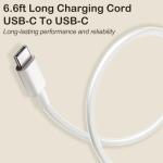 USB C Fast Charger for Airpods 4 Gen,AirPods Pro 2nd/3rd Gen,AirPods Max 2024,iPhone 15 16 17,iPad, iPad Pro - 6.6ft USB-C Cord, 20W PD Power Adapter