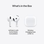 Apple AirPods 4 Wireless Earbuds, Bluetooth Headphones, with Active Noise Cancellation, Adaptive Audio, Transparency Mode, Personalized Spatial Audio, USB-C Charging Case with AppleCare+ (2 Years)