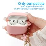 Compatible with AirPods 4 Case, Premium Soft Silicone Protective Case Cover for Apple AirPods 4th Generation with Cleaner Kit Keychain Accessories for Women Girls (Pink, for AirPod 4 case)