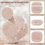 VISOOM Cute Jewelry Case for Airpods 4 Cases 2024 Cover Women, Sparkly Air pods 4 Gen Case Hard TPU Airpod Cases 4th Generation Glitter iPods 4 Cas with Bling Keychain for iPods Earbuds Airpods 4th