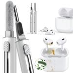 Inesore Cleaner Kit for Airpods Pro 3 2 1 Series,Multi-Function Cleaning Pen Tool for Earbuds Headphone iPhone Camera Electronic Devices,with Soft Brush Flocking Sponge -White
