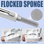 Inesore Cleaner Kit for Airpods Pro 3 2 1 Series,Multi-Function Cleaning Pen Tool for Earbuds Headphone iPhone Camera Electronic Devices,with Soft Brush Flocking Sponge -White