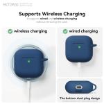 MCTOPZO for AirPods 4 Case 2024 Come with Cleaner Kit,Soft Silicone Protective Cover for Apple AirPods 4th Generation Cases with Keychain,Compatible with AirPod 4 Case for Women Men-Midnight Blue