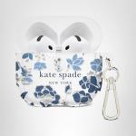 kate spade new york AirPods 4 Protective Case with Keychain Ring - Flowerbed Blue, Compatible with AirPods 4th Generation