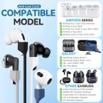 5 Pack Ultra Strong Magnetic AirPods Pro Straps, Anti-Lost Neck Cord for AirPods Pro 3 2025,AirPods 4th, AirPods Pro 2nd/1st, AirPod 3rd, AirPod 2nd/1st - 5 Pcs Silicone Sports Lanyard and 2 Ear Hook