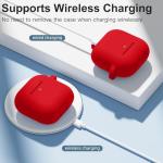 DaQin Compatible with AirPods 4 Case, Soft Silicone Full Protective Case Cover for Apple AirPods 4 Cases with Keychain, Compatible with AirPods 4th Generation Case Accessories for Women Men, Red