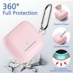 Dgege for Airpods 4th Generation Case Cover(2024),Soft Silicone Full Protective Case for AirPods 4 Case with Keychain & Cleaner Kit,Compatible with Apple Airpods 4 for Women,Men（Lightpink）