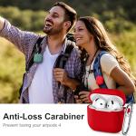 DaQin Compatible with AirPods 4 Case, Soft Silicone Full Protective Case Cover for Apple AirPods 4 Cases with Keychain, Compatible with AirPods 4th Generation Case Accessories for Women Men, Red