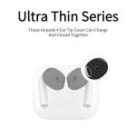 6 Pairs Ear Cover for AirPods 4,Anti Slip Ear Skin Tips Accessories Sport Ultra Thin Slim Soft Silicone Ear Tips Earbuds Gel Cover Compatible with AirPods 4th Generation (White&Black)