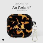 kate spade new york AirPods 4 Protective Case with Keychain Ring - Transparent Tortoise, Compatible with AirPods 4th Generation