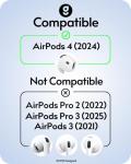 Gcioii 3 Pairs for AirPods 4 Ear Hooks Covers [Added Storage Pouch] Anti-Slip Accessories Compatible with Apple AirPods 4th Generation (Translucent)
