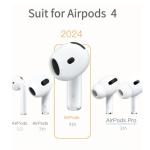 6 Pairs Ear Cover for AirPods 4,Anti Slip Ear Skin Tips Accessories Sport Ultra Thin Slim Soft Silicone Ear Tips Earbuds Gel Cover Compatible with AirPods 4th Generation (White&Black)
